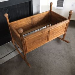 Antique Wood Baby Cradle