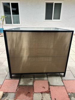 Outdoor folding patio bar table –