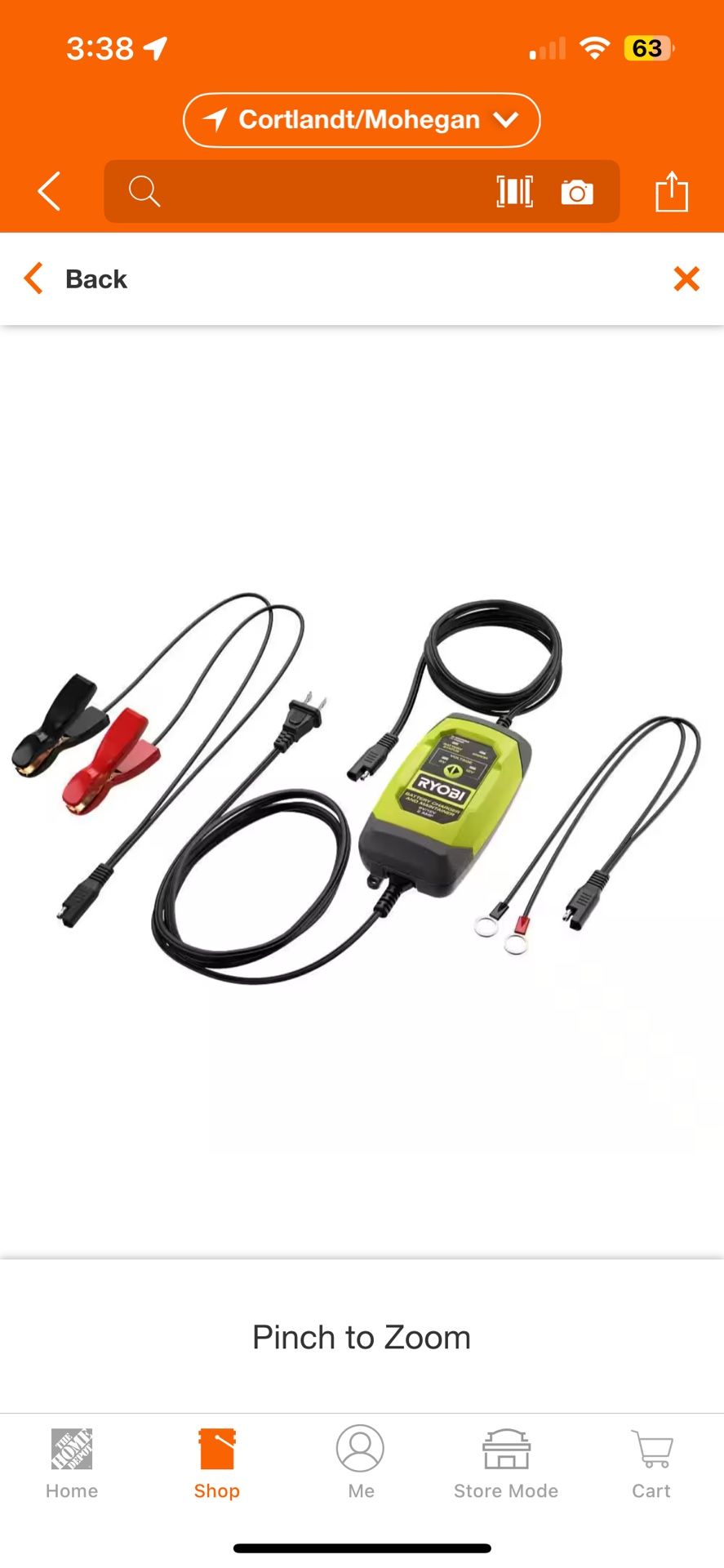 RYOBI 2 Amp Battery Charger and Maintainer