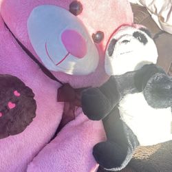 FREE Leather  Love Seat Couch And Teddy Bears