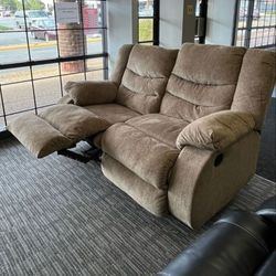 Tulen Chocolate Reclining Loveseat