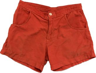 1970s Mens Corduroy Orange Shorts 32