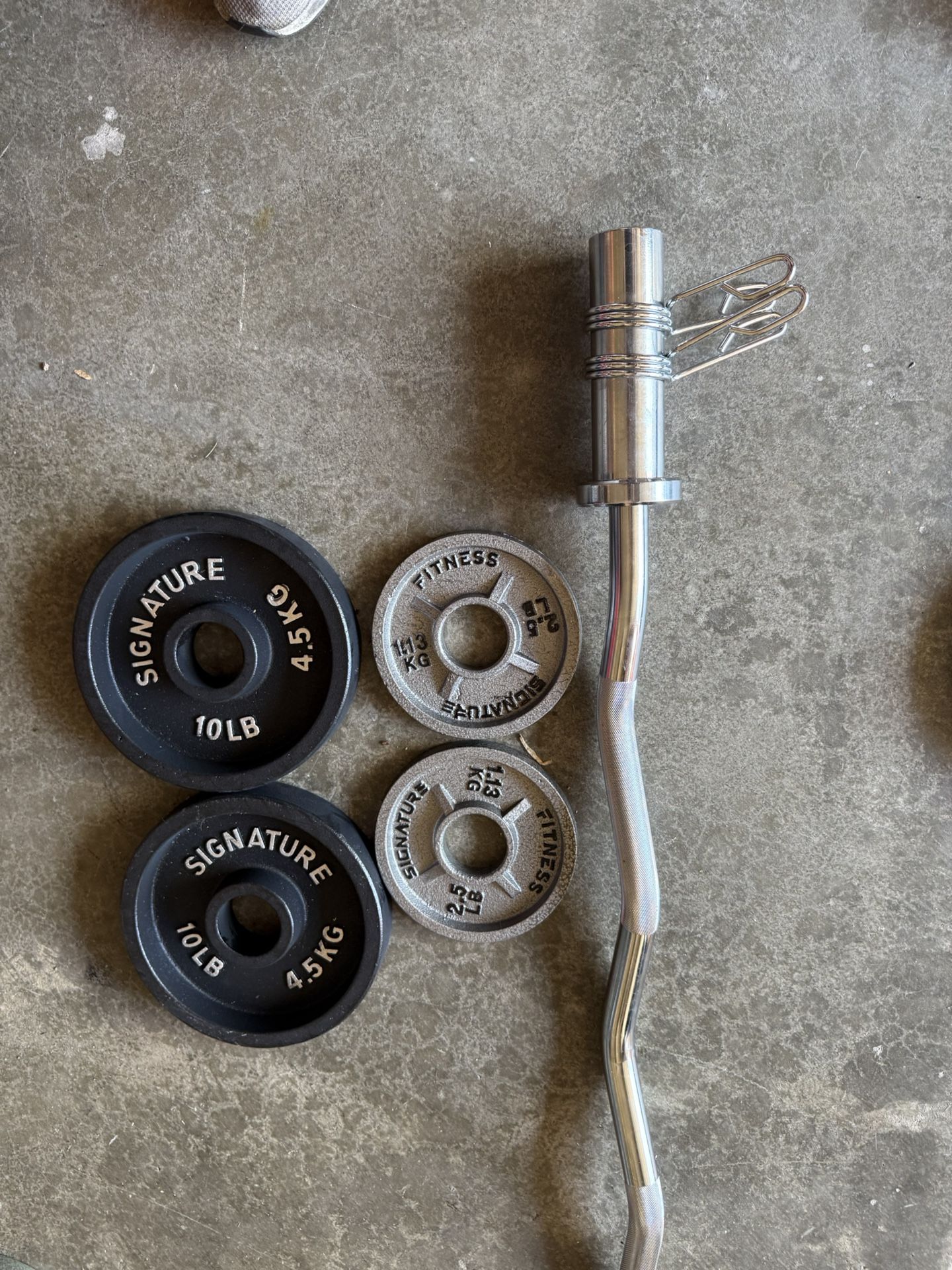 Olympic Curl Bar, Weights
