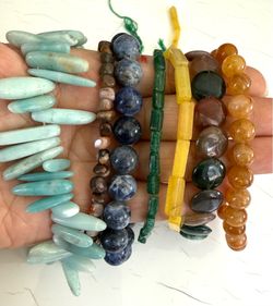 Lot of gemstone bead strands for jewelry making beading A38