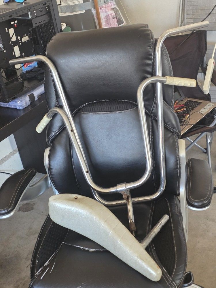 Vintage Schwin Bicycle Seat And 2 Big Handle Bars