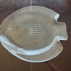 New Large Glass Fish Plate