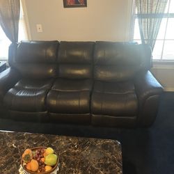 Brown Electric Leather Couch