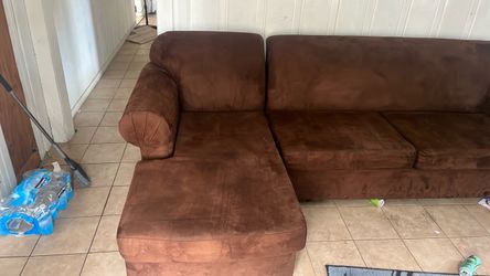 Brown Microfiber Sectional Sofa with Chaise