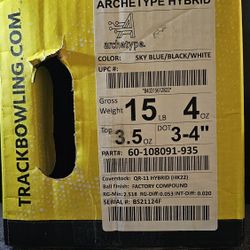 Used 15lb Track Archetype Hybrid Right Handed 2 Finger No Thumb