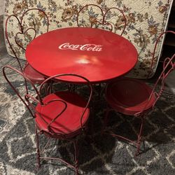 Vintage Coke Cola Table & Chairs