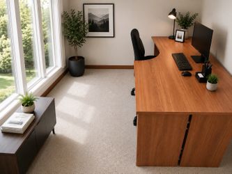 Dania Furniture Modern 2 Curved Executive Desk – Large Woodgrain Office Desk