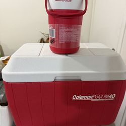 Coleman Cooler PolyLite 40 + 2 Liter Jug – Like New
