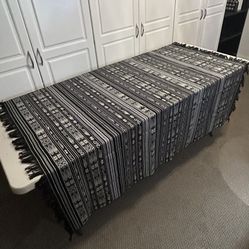 Black and White Hand Woven Cotton Tablecloth From Guatemala