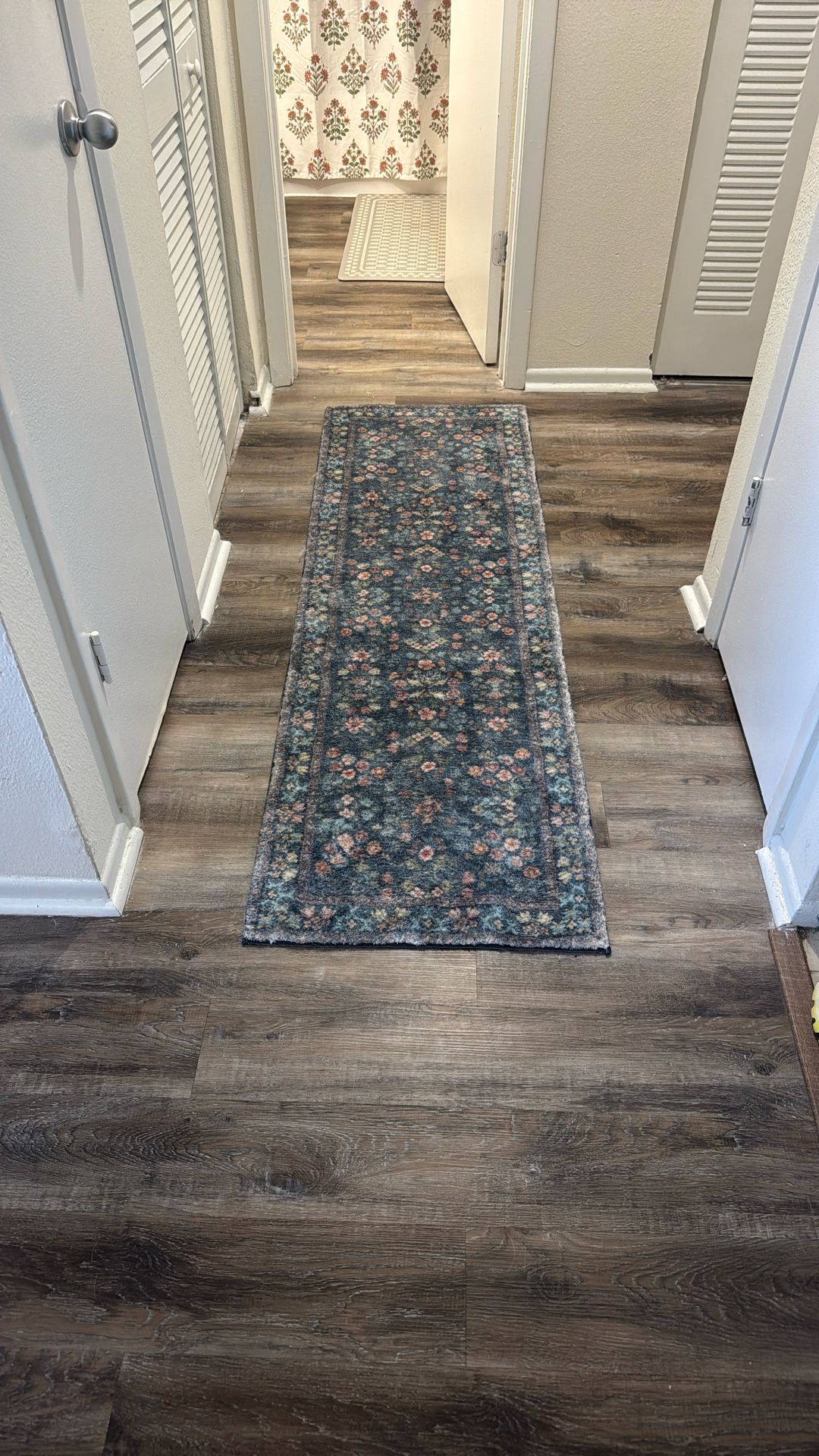 Pink And Blue Flower Hallway Runner