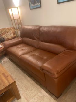 Genuine Leather Couch & Chair