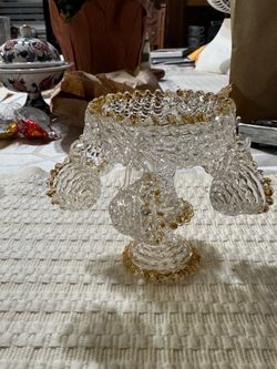MINIATURE HAND BLOWN PUNCH BOWL AND CUPS