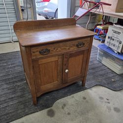 Antique Wood Washstand Night Table 