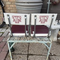 Vintage Pair Of Texas A&M University Stadium Seats