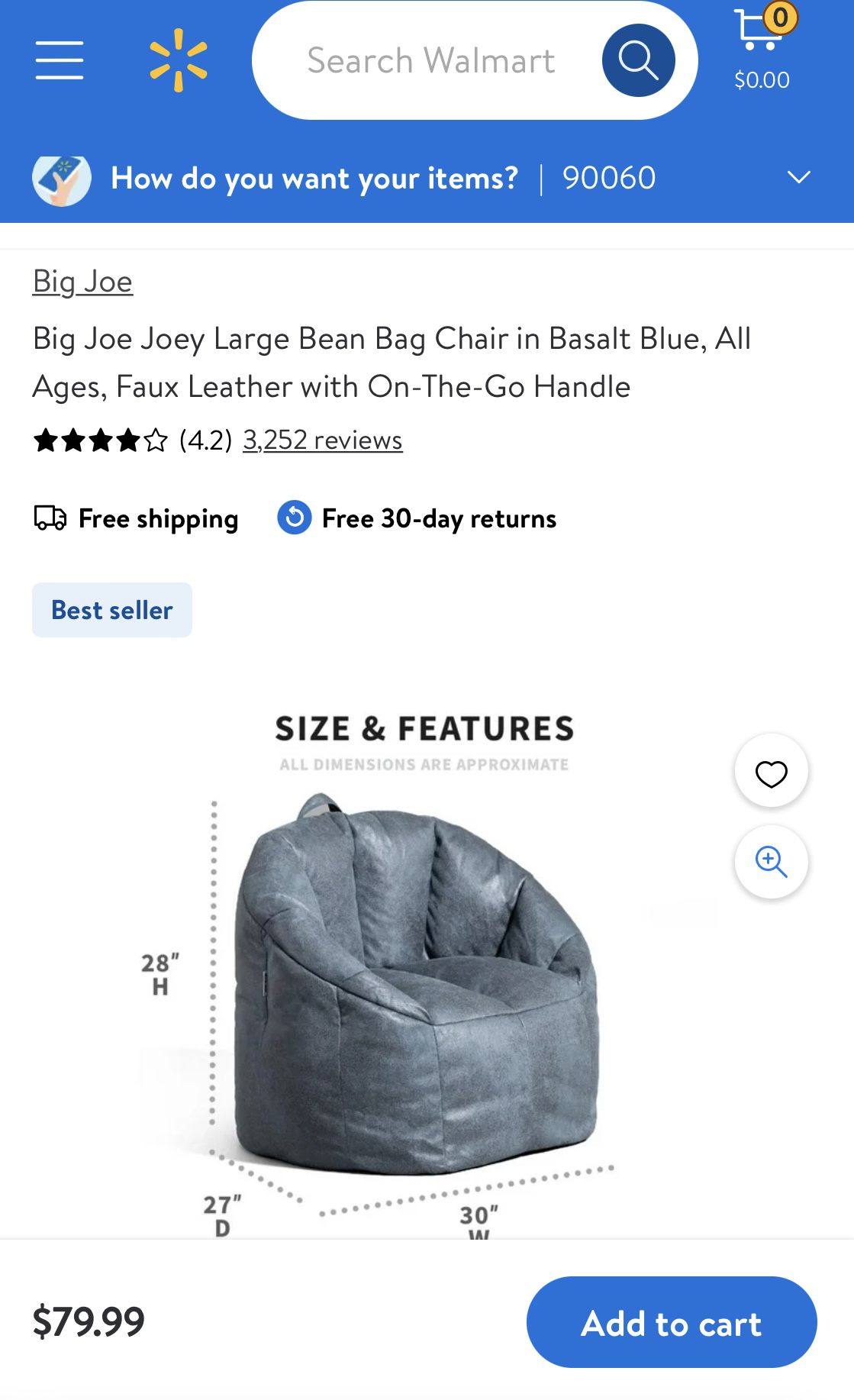 Big Joe Kids Bean Bag Chair