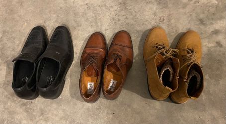 3 Pairs Men Shoes Size 10, Good Condition, $30 For All