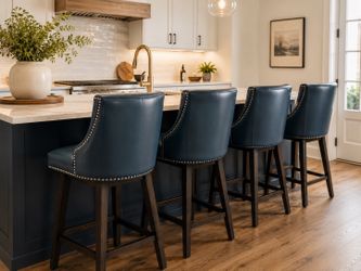 Wayfair Set of 4 Navy Swivel Bar Stools