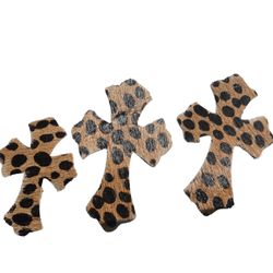 CH Leopard Print Leather Crosses Chrome hearts