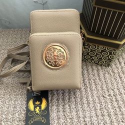 Beige Crossbody Wallet