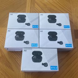 (Lot Of 5) Bluetooth Wireless Stereo Earbuds BT5.0 - A6
