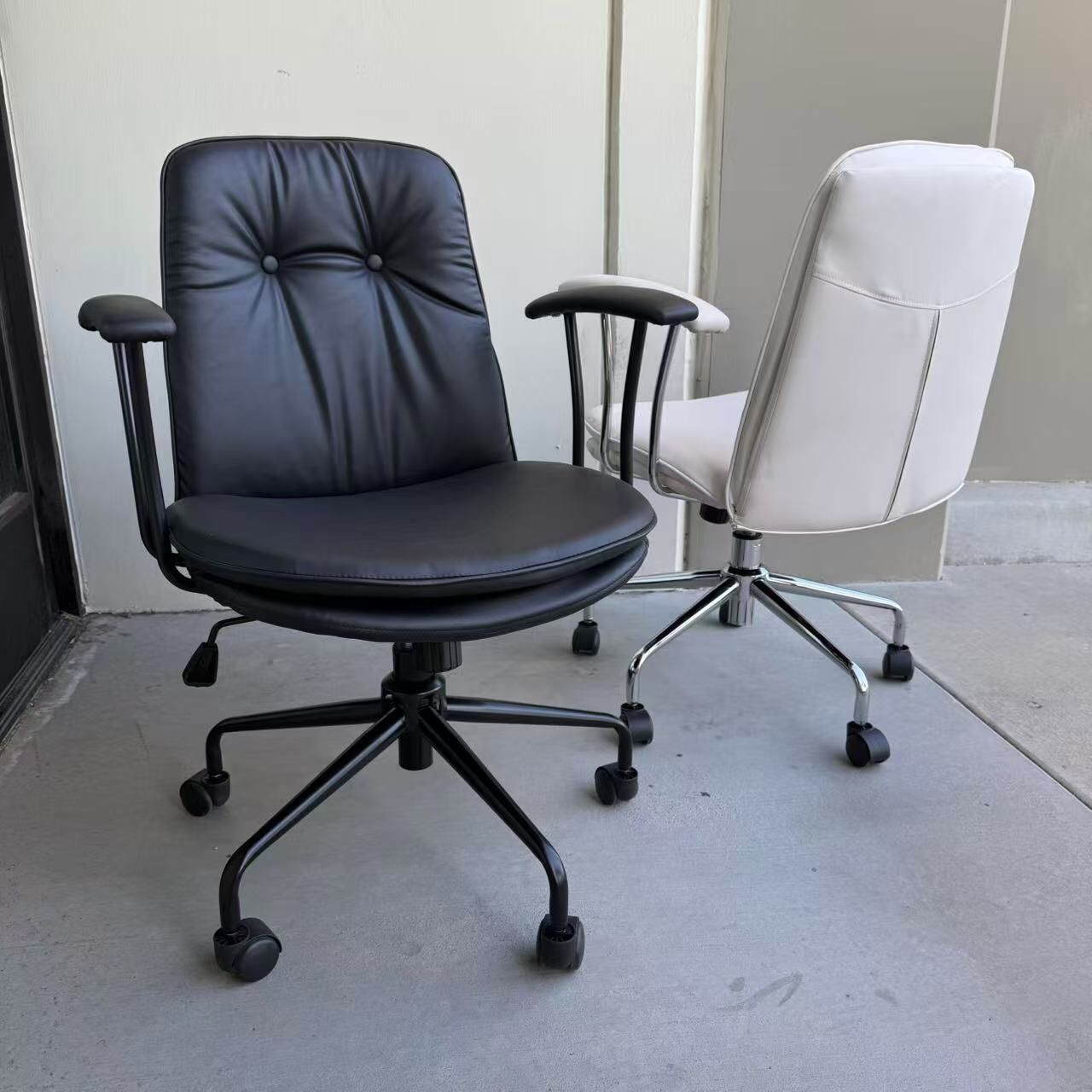 New In Box $50 Each PU Leather Office Computer Desk Mid Century Modern Chair Black Or White Color 