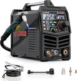 Brand New 50Amp 110/220V Dual Voltage IGBT Inverter Plasma Cutting Machine, [Pilot Arc][Large LED Display][Air Sensor] 1/4" Clean Cut 3/4" Max Cut, 2T