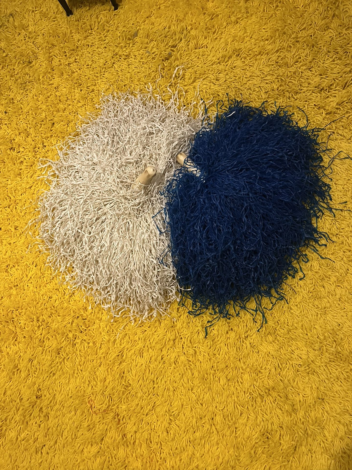 Vintage Blue And White Pom Poms