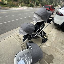 Uppababy Vista Double Stroller & Bassinet