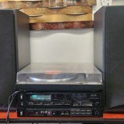 VTG General Electric Stereo Integrated Amplifier Quarts Tuner & Turntable, Japan Works Sony Speakers