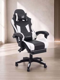 Racing Gaming Chair with Headrest & Lumbar Manual Recline Handle