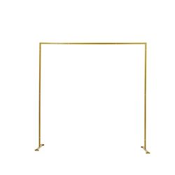 8 ft tall Square Metal Backdrop Stand - Gold