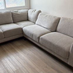 2-piece L-Shaped Sectional, Left Facing chaise, Amherst Cobblestone Grey From Living Spaces   