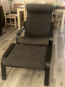 Ikea Poang with matching ottoman