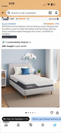 Full size mattress new in box compressed
