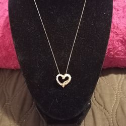 Silver And Gold Heart Necklace