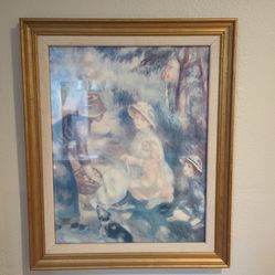 Mother & Children Impressionist Framed Print
