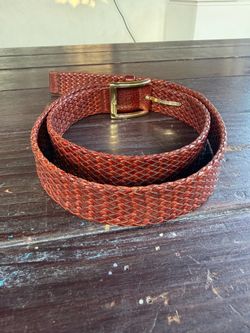 Brooks Brothers Woven Leather Belt Size 40