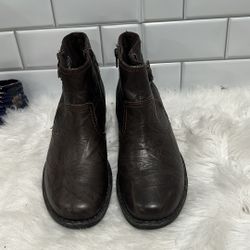 Clarks Bendables Womens Ankle Boots Sz 9 M Brown Crinkle Leather  Shoes