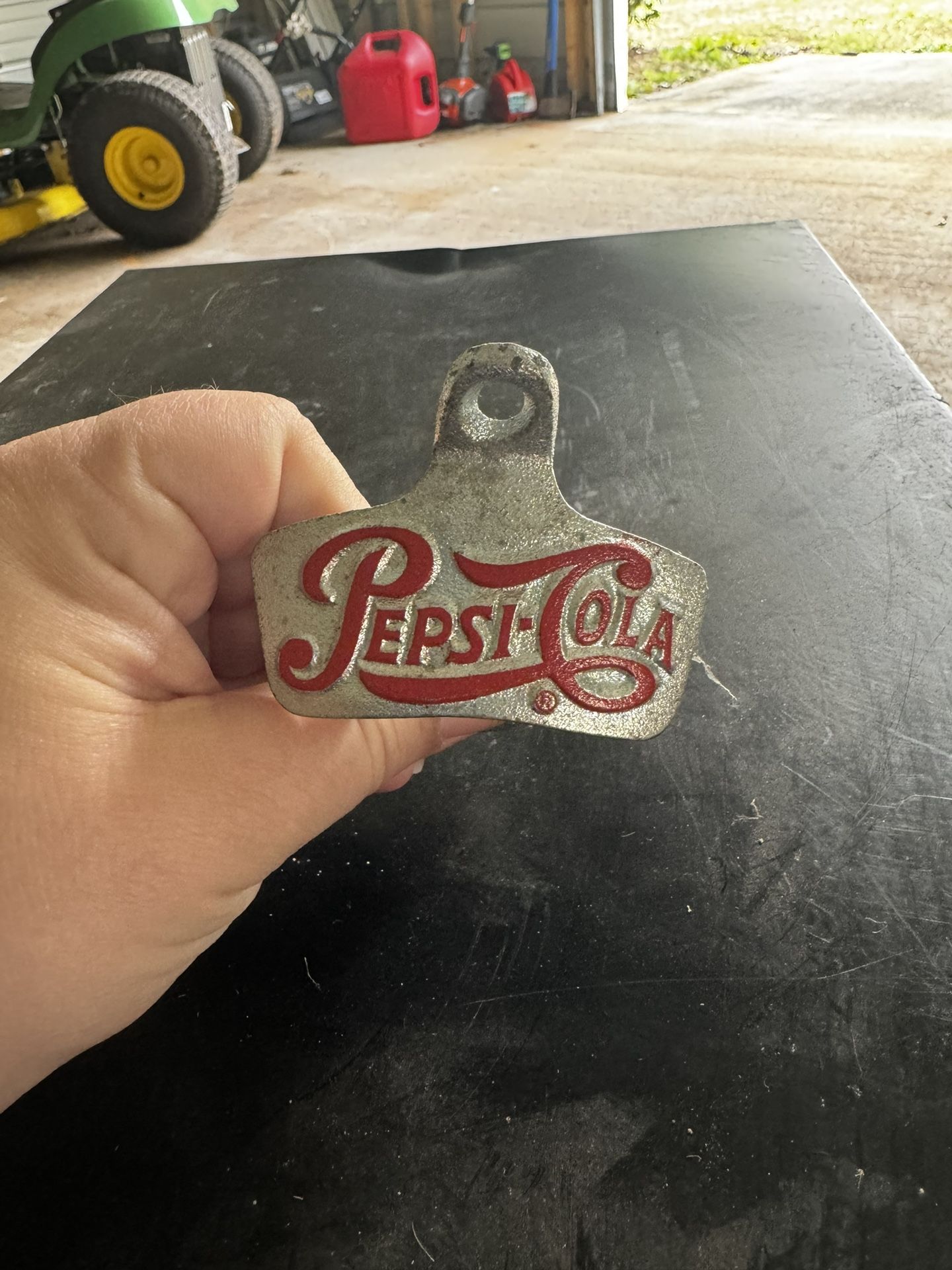 Antique Pepsi Starr “X” bottle opener Red logo cast iron wall mount 1943