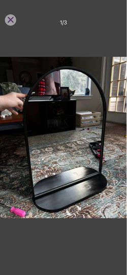 Satin mirror shelf