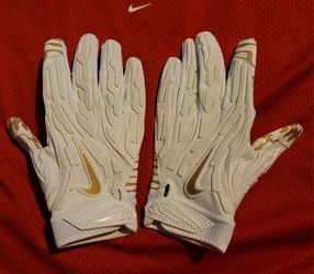 Brand New Nike Alpha Superbad White Gold Football Gloves Men Size Large