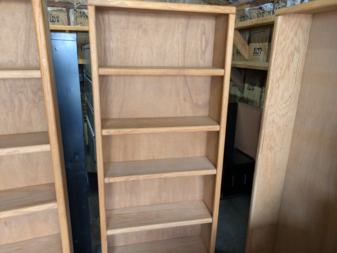 Oak Veneer Wood Bookcases