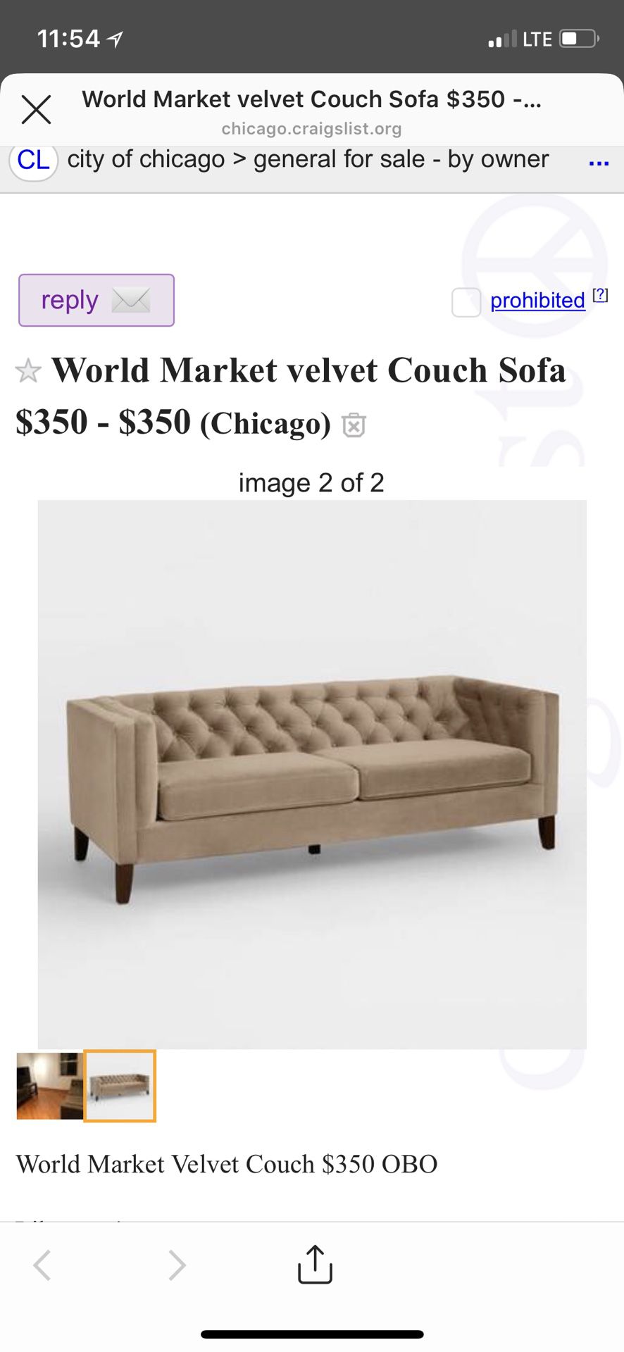 World Market Couch Sofa 350 Obo For