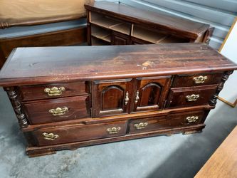 Wood Dresser with Brass Hardware