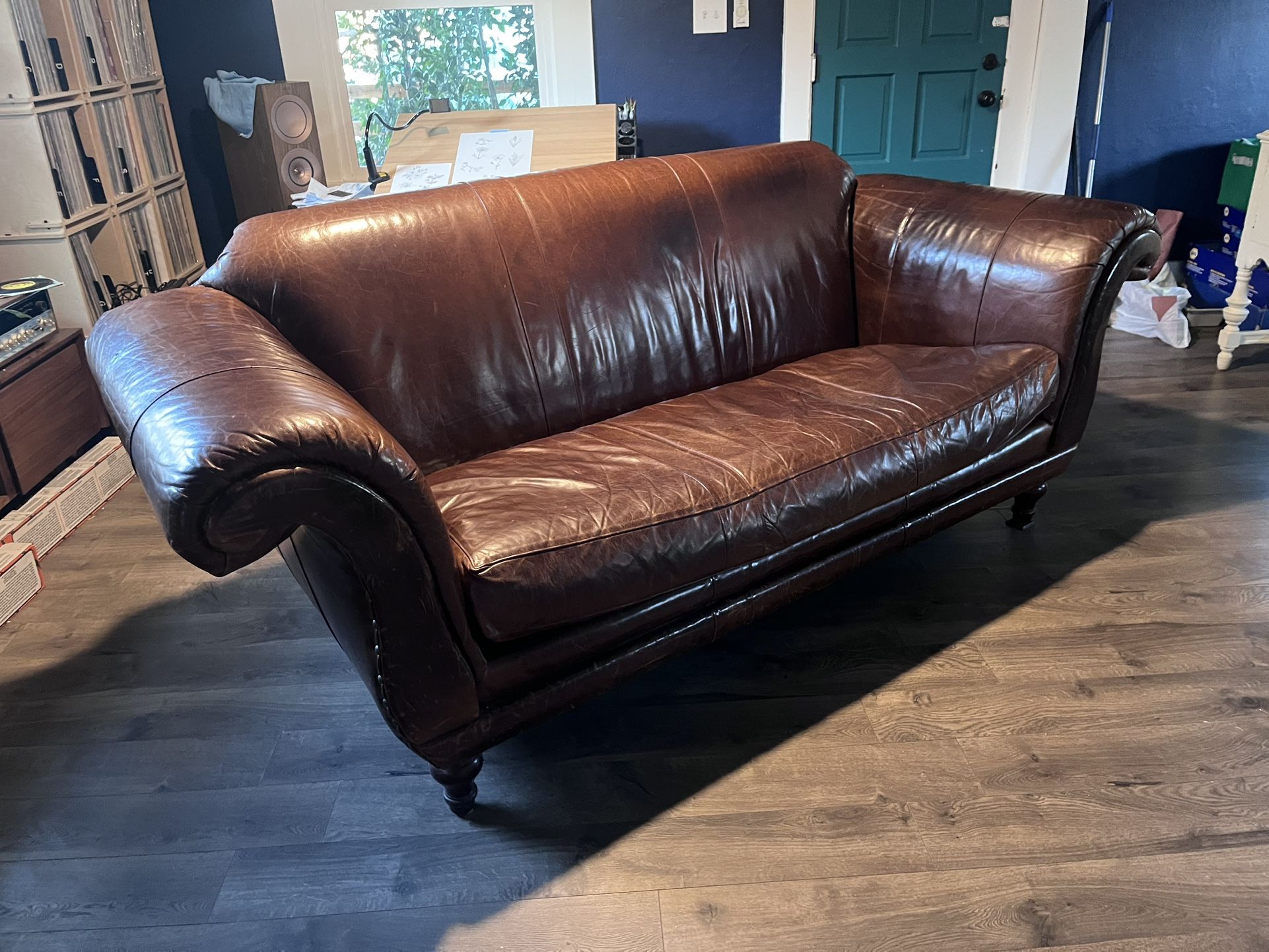 Anthropology Leather Couch