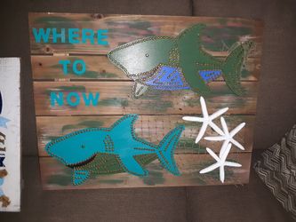 Shark Themed Wall Art (Great For Beach Cottage)